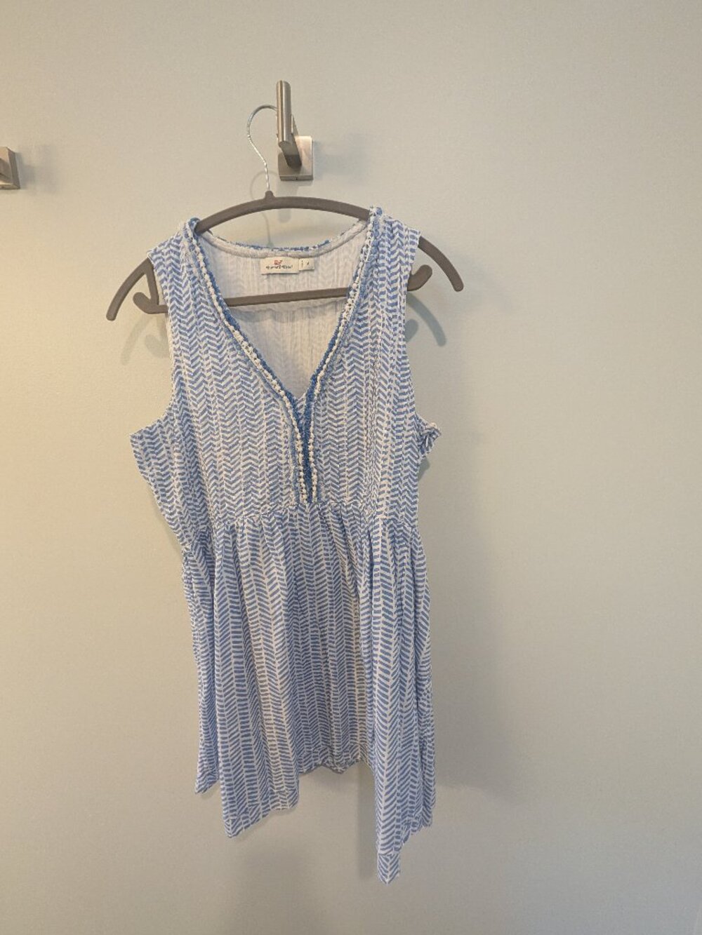 Vineyard Vines Chevron Fringe Sleeveless Mini Dress - Medium